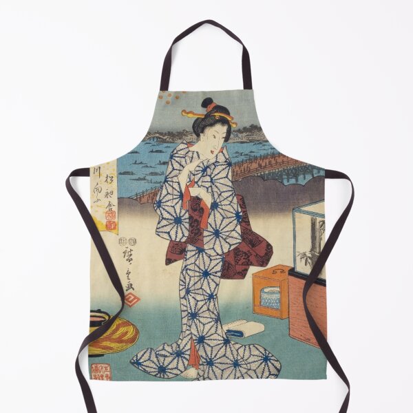 Item preview, Beautiful Woman at Ryogoku Bridge - Vintage Ukiyo-e Art designed and sold by vekotpu.