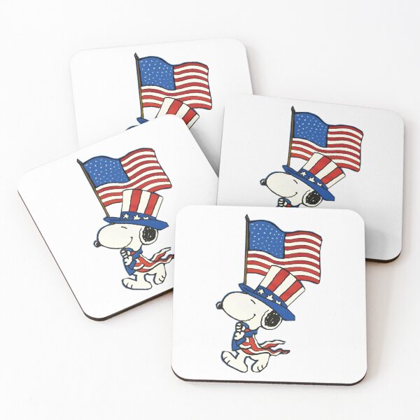 Item preview, Snoopy Marching with American Flag 4th of July designed and sold by Dimeure-ART.