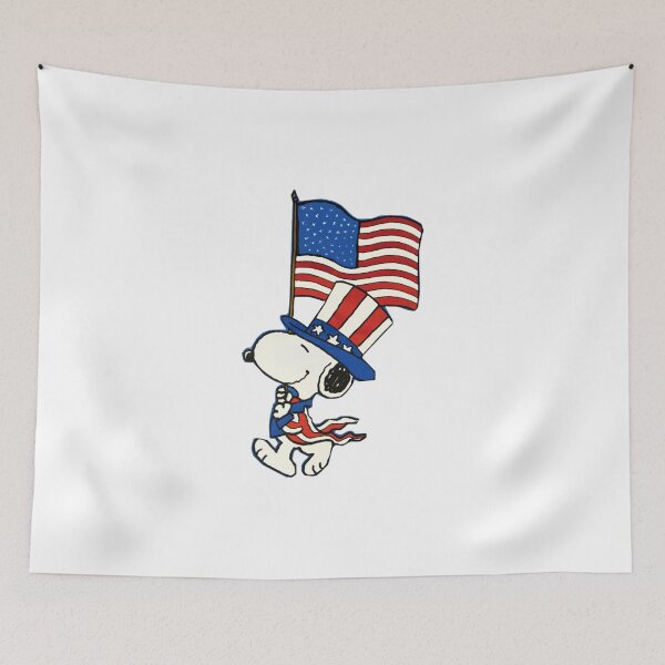 Item preview, Snoopy Marching with American Flag 4th of July designed and sold by Dimeure-ART.