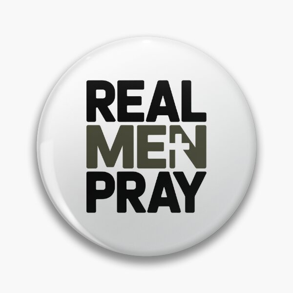 Item preview, Real Men Pray Christian Father Faith Based Religious Typography Design designed and sold by HahaHandlesHub.