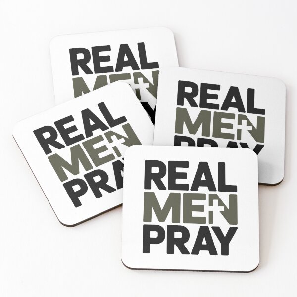 Item preview, Real Men Pray Christian Father Faith Based Religious Typography Design designed and sold by HahaHandlesHub.