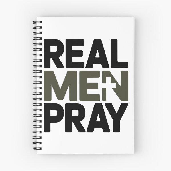 Item preview, Real Men Pray Christian Father Faith Based Religious Typography Design designed and sold by HahaHandlesHub.