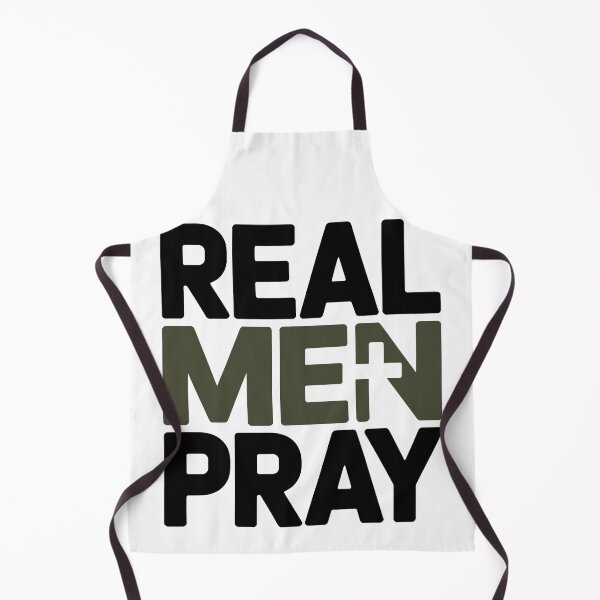 Item preview, Real Men Pray Christian Father Faith Based Religious Typography Design designed and sold by HahaHandlesHub.