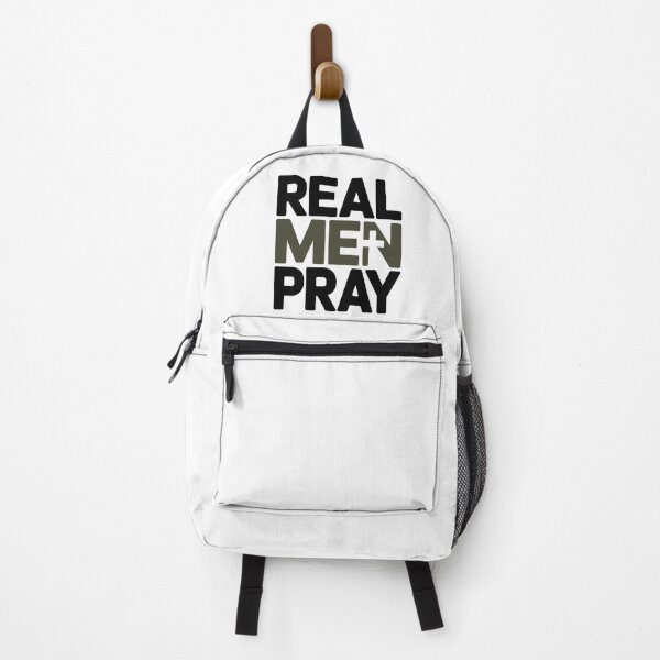 Item preview, Real Men Pray Christian Father Faith Based Religious Typography Design designed and sold by HahaHandlesHub.