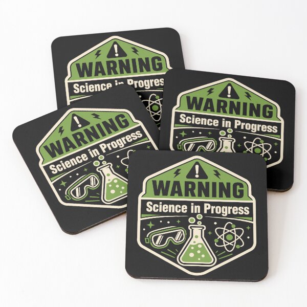 Item preview, Warning Science In Progress Green Lab Badge designed and sold by Tomdio.