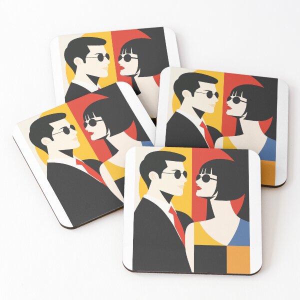 Item preview, Bauhaus Couple Poster, Mid Century Modern Art designed and sold by Studio pod Burom.