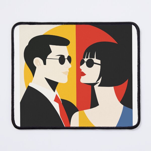 Item preview, Bauhaus Couple Poster, Mid Century Modern Art designed and sold by Studio pod Burom.