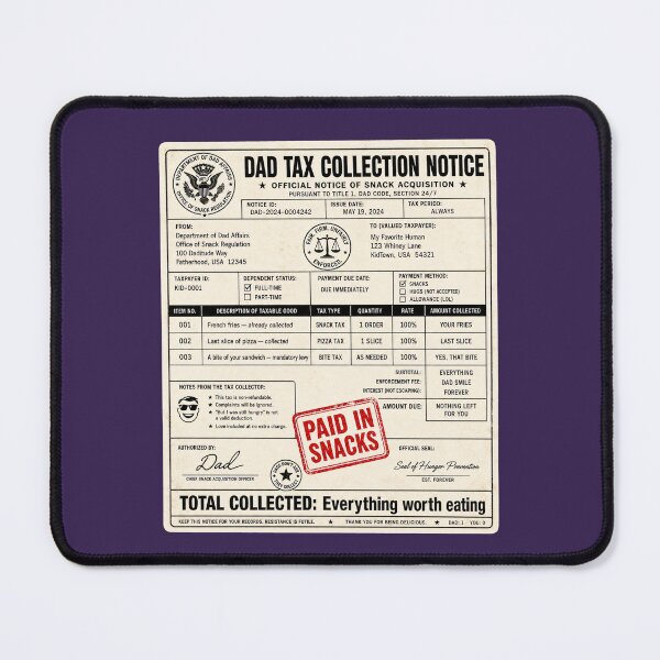 Item preview, Dad Tax Collection Notice - Funny Father's Day Gift for Dad designed and sold by 2BrokeYoopers.
