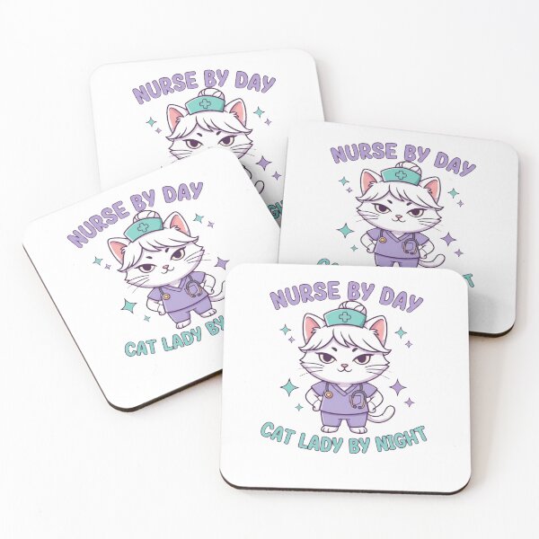 Item preview, Nurse by Day Cat Lady by Night cute funny nurse cat gift designed and sold by language-des.