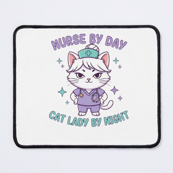 Item preview, Nurse by Day Cat Lady by Night cute funny nurse cat gift designed and sold by language-des.