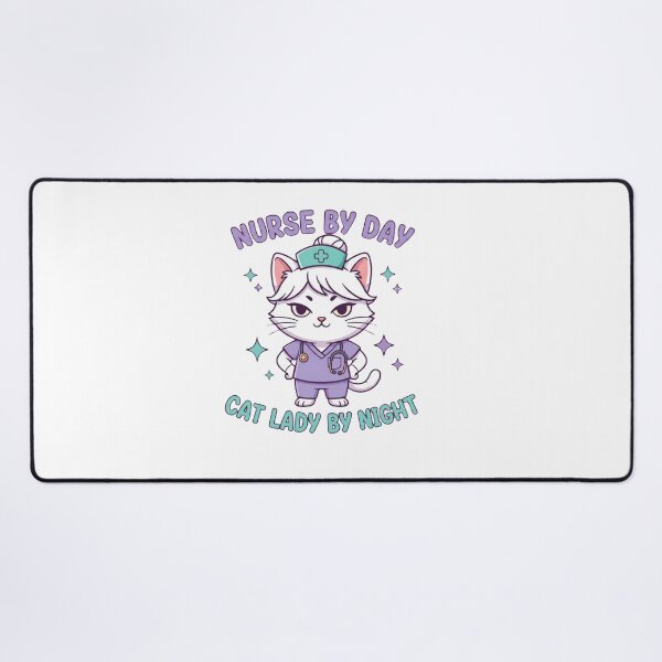 Item preview, Nurse by Day Cat Lady by Night cute funny nurse cat gift designed and sold by language-des.