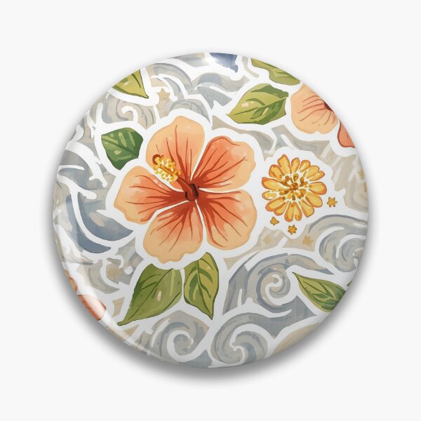 Item preview, Tropical Hibiscus Lemon Pattern Notebook – Coastal Watercolor Floral Design designed and sold by FestivityFinds.