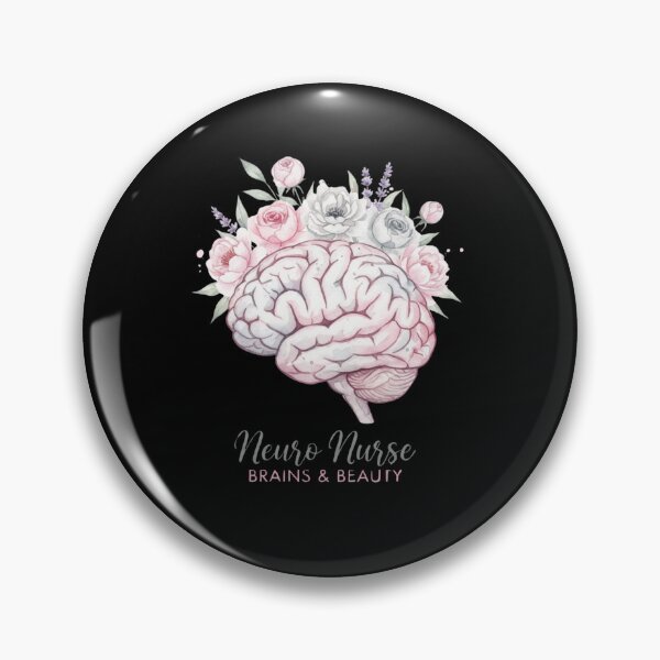 Item preview, Neuro Nurse Brains and Beauty watercolor floral brain gift designed and sold by language-des.