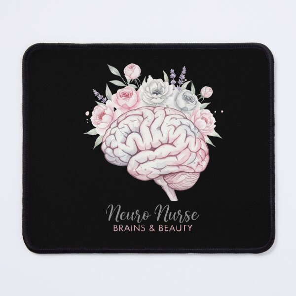 Item preview, Neuro Nurse Brains and Beauty watercolor floral brain gift designed and sold by language-des.