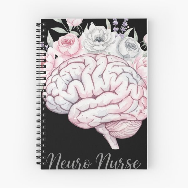 Item preview, Neuro Nurse Brains and Beauty watercolor floral brain gift designed and sold by language-des.