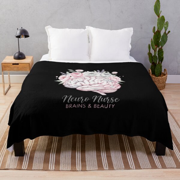 Item preview, Neuro Nurse Brains and Beauty watercolor floral brain gift designed and sold by language-des.