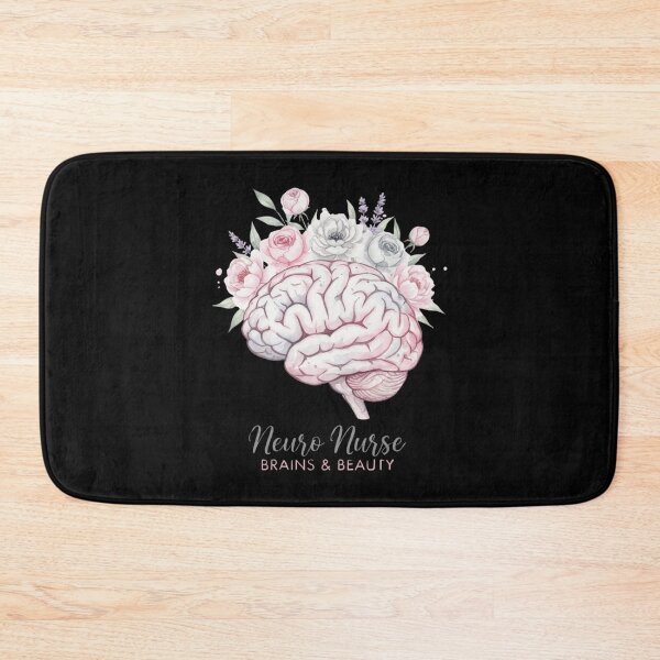Item preview, Neuro Nurse Brains and Beauty watercolor floral brain gift designed and sold by language-des.