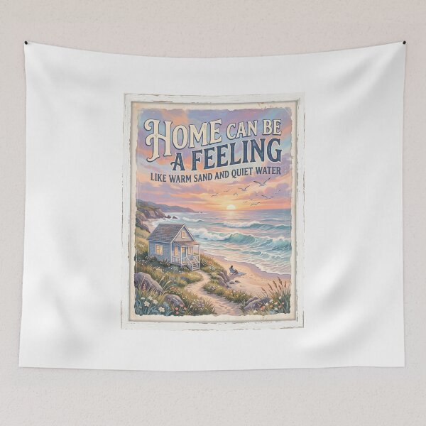 Item preview, Home Can Be a Feeling – Ocean Therapy Poster Design designed and sold by Sea Gem.