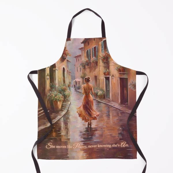 Item preview, Woman Walking in Rain — Romantic Italian Street Art Print & Home Decor designed and sold by INKandSOULbyLUNA.