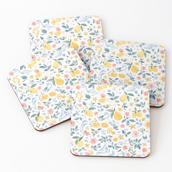 Item preview, Pastel Lemon Floral Coastal Pattern iPhone Cases designed and sold by FestivityFinds.