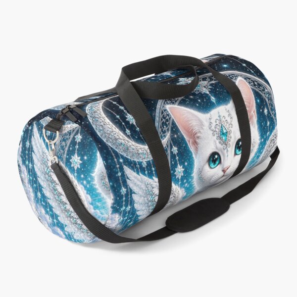 Item preview, Turquoise Moonlight Guardian White Cat Dreamscape designed and sold by Mindworx21.