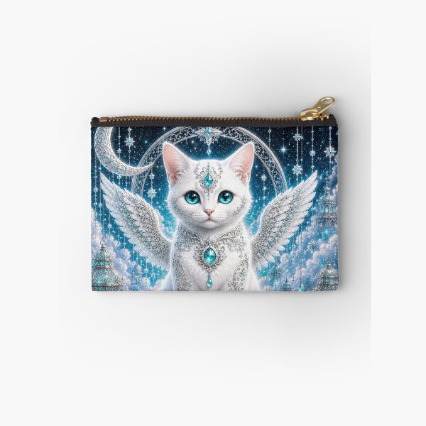 Item preview, Turquoise Moonlight Guardian White Cat Dreamscape designed and sold by Mindworx21.