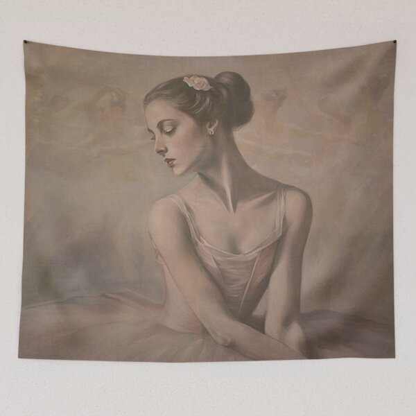 Item preview, Ballerina at Rest — Soft Minimalist Dance Art Print and Home Decor  designed and sold by INKandSOULbyLUNA.