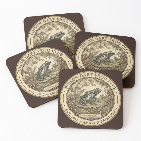 Item preview, Poison Dart Frog Toxic Amazon Club Vintage Badge designed and sold by CalmCapy Co.