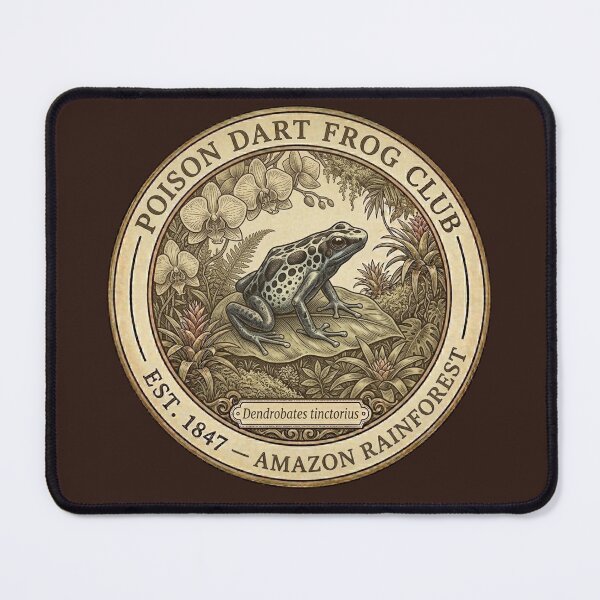 Item preview, Poison Dart Frog Toxic Amazon Club Vintage Badge designed and sold by CalmCapy Co.