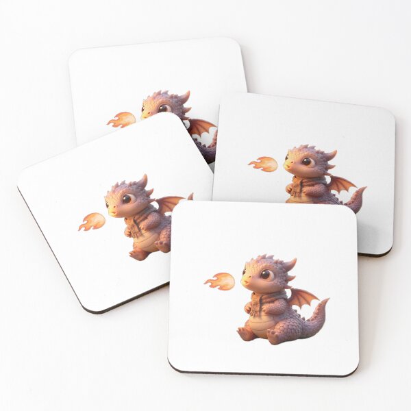 Item preview, Adorable Chibi Baby Dragon Breathing Fire designed and sold by SubhAksara.