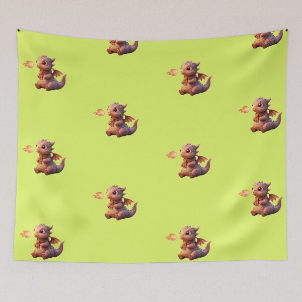 Item preview, Adorable Chibi Baby Dragon Breathing Fire designed and sold by SubhAksara.