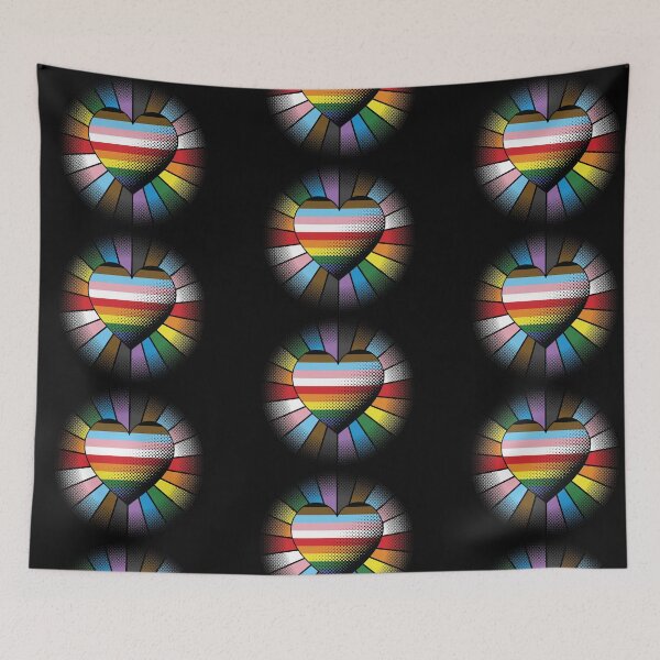 Item preview,  Pride Month rainbow LGBTQIA colorful halftone dot style rainbow heart design designed and sold by Jdawnink.