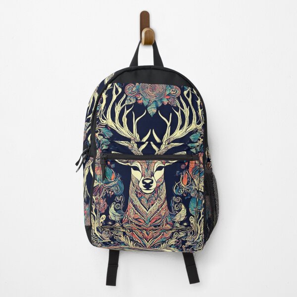 Item preview, Dark Forest Stag Design, Mystic Deer Art, Spirit Animal Illustration Art Print & Home Decor designed and sold by INKandSOULbyLUNA.