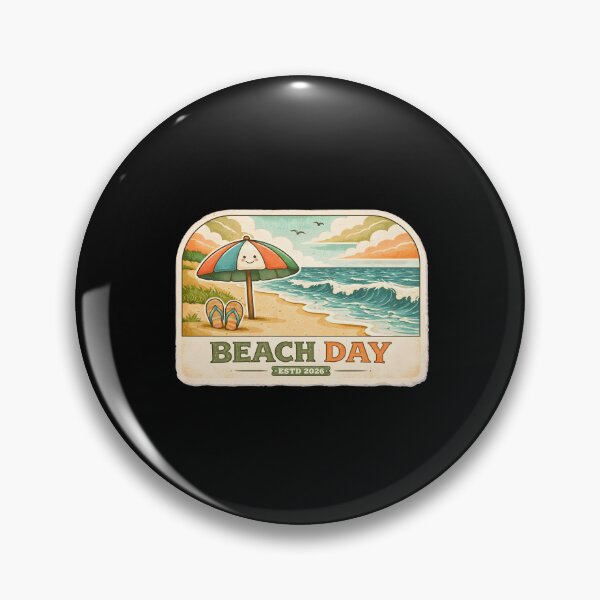 Item preview, Vintage Beach Day Retro Seaside Sticker — Cute Umbrella Design designed and sold by FestivityFinds.