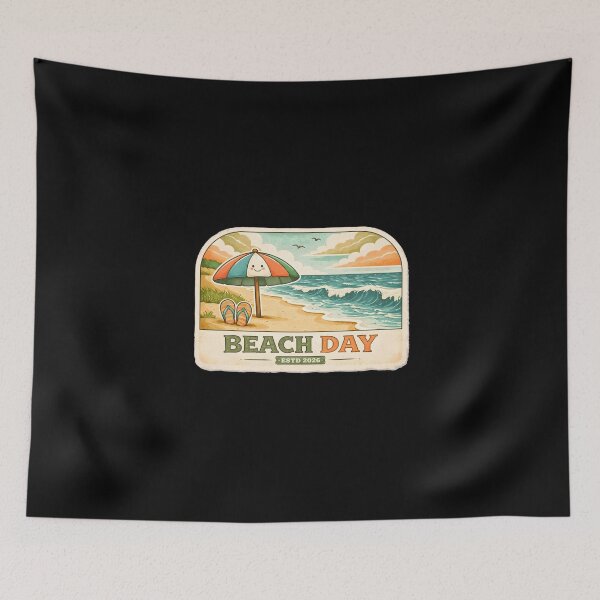 Item preview, Vintage Beach Day Retro Seaside Sticker — Cute Umbrella Design designed and sold by FestivityFinds.
