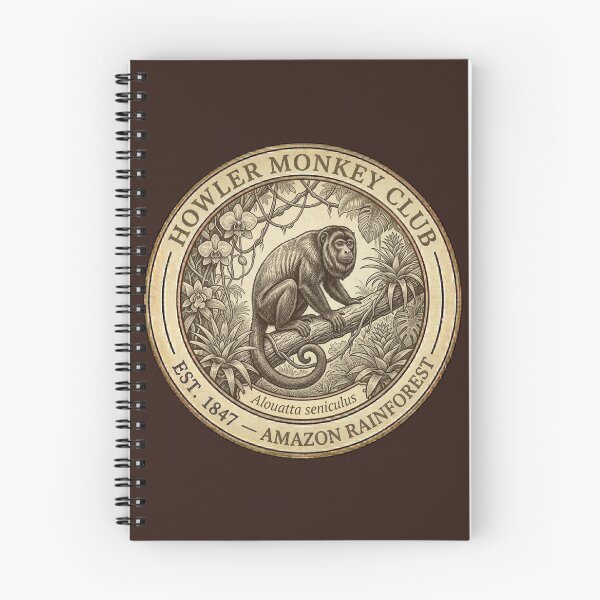 Item preview, Howler Monkey Club Amazon Rainforest Vintage Badge designed and sold by CalmCapy Co.