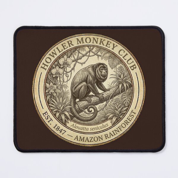 Item preview, Howler Monkey Loudest Animal Club Vintage Badge Amazon designed and sold by CalmCapy Co.