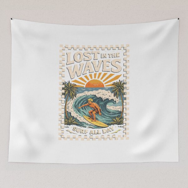 Item preview, Lost in the Waves Surf T-Shirt designed and sold by Matinez Pink.