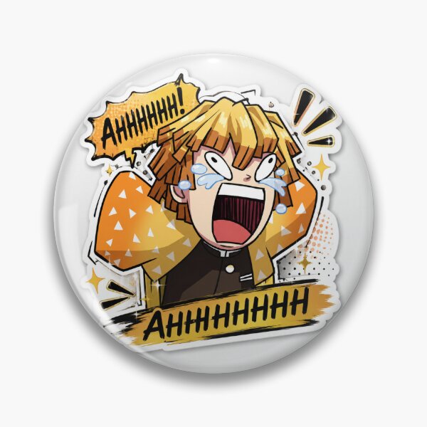 Item preview, Zenitsu Agatsuma Screaming Anime Sticker designed and sold by MoodPopz Studio.