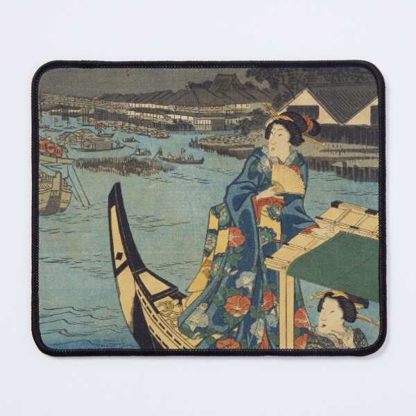 Item preview, Vintage Japanese Summer Fireworks on Sumida River Woodblock designed and sold by vekotpu.