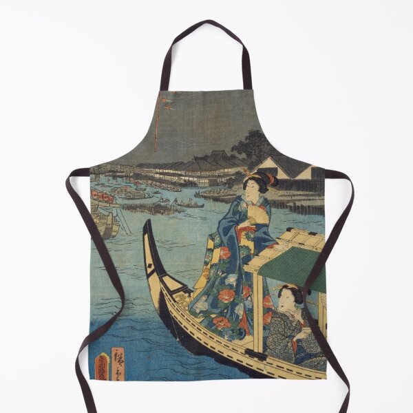 Item preview, Vintage Japanese Summer Fireworks on Sumida River Woodblock designed and sold by vekotpu.