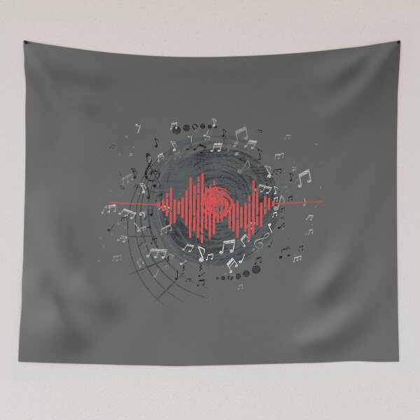 Item preview, Music Notes Musician Vinyl Records Music Lover 80s Vinyl Performance designed and sold by KristineLi.
