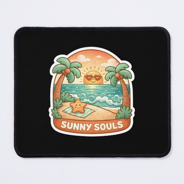 Item preview, Sunny Souls Beach Sticker — Cute Starfish & Palm Trees designed and sold by FestivityFinds.