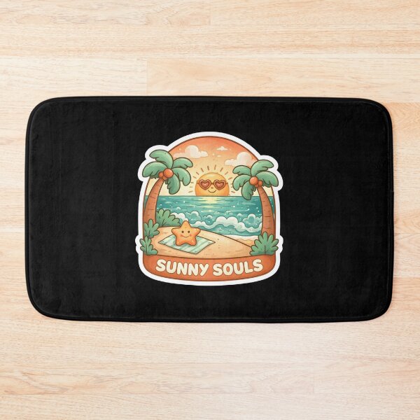 Item preview, Sunny Souls Beach Sticker — Cute Starfish & Palm Trees designed and sold by FestivityFinds.