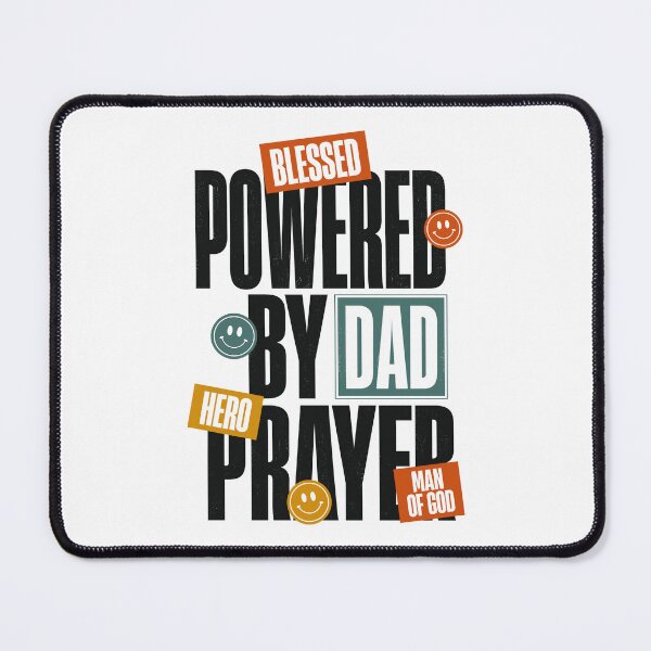 Item preview, Blessed Powered by Dad Prayer Christian Father's Day Faith Design designed and sold by HahaHandlesHub.