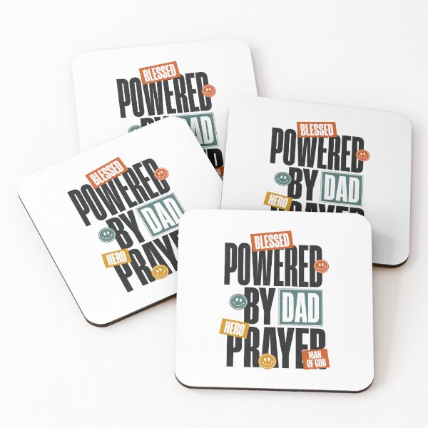 Item preview, Blessed Powered by Dad Prayer Christian Father's Day Faith Design designed and sold by HahaHandlesHub.