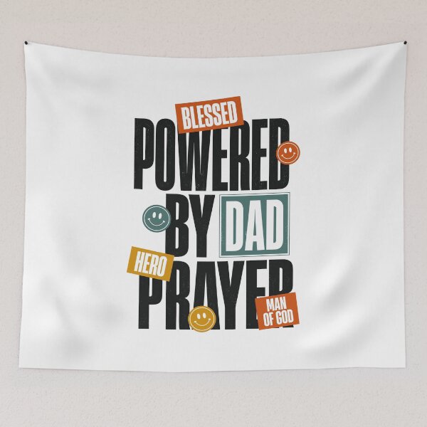 Item preview, Blessed Powered by Dad Prayer Christian Father's Day Faith Design designed and sold by HahaHandlesHub.