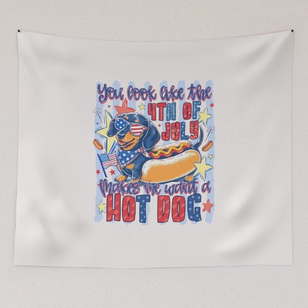 Item preview, funny hotdog dog 4th of july you look like the fourth t shirt for dog lovers designed and sold by BrookePage271.