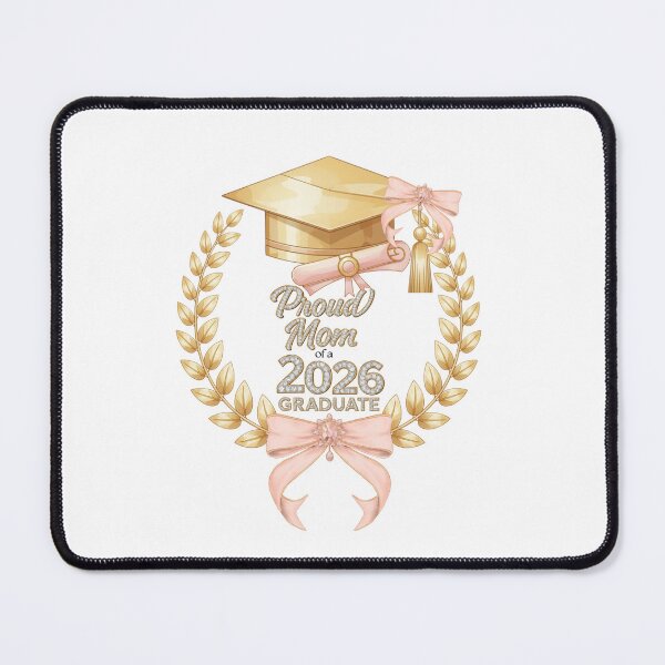 Item preview, Proud Mom of a 2026 Graduate with Royal Laurel Motif, Pink Bow & Diamonds designed and sold by jeweleddesigns.
