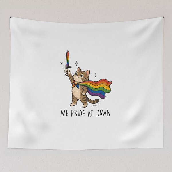 Item preview, We Ride At Dawn Cat Knight LGBTq Ally Pride Month designed and sold by iqenadak.